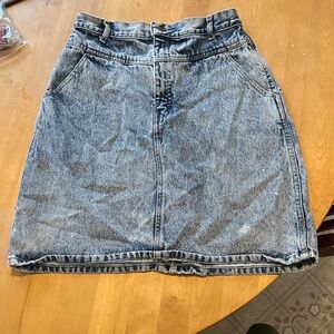 Vintage Acid Wash Denim Skirt - size 13 juniors